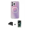 MARSİLYAN™- iPhone 15 Pro Kılıf Pusula Form - Şeffaf 360 Full Body Arka Koruyucu + Raze Metal Kamera Lens - GS
