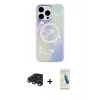MARSİLYAN™- iPhone 15 Pro Kılıf Pusula Form - Şeffaf Pasifik Cam Ekran Koruyucu + Raze Metal Kamera Lens - LT