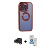 MARSİLYAN™- iPhone 15 Pro Kılıf Pusula Form - Şeffaf Royal Nano Ekran Koruyucu + Raze Metal Kamera Lens - TMGI