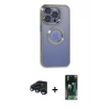 MARSİLYAN™- iPhone 15 Pro Kılıf Pusula Form - Siyah 360 Mat Full Body Arka Koruyucu + Raze Metal Kamera Lens - LT