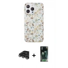 MARSİLYAN™- iPhone 15 Pro Kılıf Pusula Form - Siyah 360 Mat Full Body Arka Koruyucu + Raze Metal Kamera Lens - TMGI