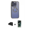 MARSİLYAN™- iPhone 15 Pro Kılıf Pusula Form - Siyah 360 Mat Full Body Arka Koruyucu + Raze Metal Kamera Lens - SH
