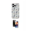 MARSİLYAN™- iPhone 15 Pro Kılıf Pusula Form - Siyah 3D Antistatik Mat Seramik Nano Ekran Koruyucu