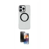 MARSİLYAN™- iPhone 15 Pro Kılıf Pusula Form - Siyah 3D Antistatik Mat Seramik Nano Ekran Koruyucu