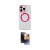 MARSİLYAN™- iPhone 15 Pro Kılıf Pusula Form - Siyah 3D Antistatik Mat Seramik Nano Ekran Koruyucu