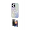 MARSİLYAN™- iPhone 15 Pro Kılıf Pusula Form - Siyah 3D Antistatik Mat Seramik Nano Ekran Koruyucu