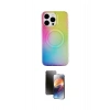 MARSİLYAN™- iPhone 15 Pro Kılıf Pusula Form - Siyah 3D Antistatik Mat Seramik Nano Ekran Koruyucu