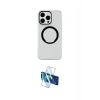 MARSİLYAN™- iPhone 15 Pro Kılıf Pusula Form - Siyah 3D Antistatik Seramik Nano Ekran Koruyucu