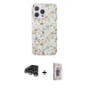 MARSİLYAN™- iPhone 15 Pro Kılıf Pusula Form - Siyah Bilvis 3D Cam Ekran Koruyucu + Raze Metal Kamera Lens - GS