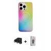 MARSİLYAN™- iPhone 15 Pro Kılıf Pusula Form - Siyah Bilvis 3D Cam Ekran Koruyucu + Raze Metal Kamera Lens - SH