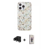 MARSİLYAN™- iPhone 15 Pro Kılıf Pusula Form - Siyah Bilvis 3D Cam Ekran Koruyucu + Raze Metal Kamera Lens - SH