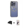 MARSİLYAN™- iPhone 15 Pro Kılıf Pusula Form - Siyah Bilvis 3D Mat Cam Ekran Koruyucu + Raze Metal Kamera Lens - TMGI