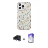 MARSİLYAN™- iPhone 15 Pro Kılıf Pusula Form - Siyah Bilvis 5in1 3D Magic Cam Ekran Koruyucu + Raze Metal Kamera Lens - LT