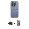 MARSİLYAN™- iPhone 15 Pro Kılıf Pusula Form - Siyah Bilvis Hayalet Cam Ekran Koruyucu + Raze Metal Kamera Lens - TMGI