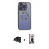 MARSİLYAN™- iPhone 15 Pro Kılıf Pusula Form - Siyah Bilvis Hayalet Cam Ekran Koruyucu + Raze Metal Kamera Lens - TMGI