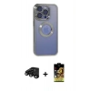 MARSİLYAN™- iPhone 15 Pro Kılıf Pusula Form - Siyah Buffer Cam Ekran Koruyucu + Raze Metal Kamera Lens - SH