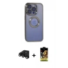 MARSİLYAN™- iPhone 15 Pro Kılıf Pusula Form - Siyah Buffer Cam Ekran Koruyucu + Raze Metal Kamera Lens - SH