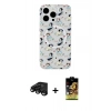MARSİLYAN™- iPhone 15 Pro Kılıf Pusula Form - Siyah Buffer Cam Ekran Koruyucu + Raze Metal Kamera Lens - SH