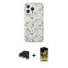 MARSİLYAN™- iPhone 15 Pro Kılıf Pusula Form - Siyah Buffer Cam Ekran Koruyucu + Raze Metal Kamera Lens - TMGI