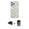 MARSİLYAN™- iPhone 15 Pro Kılıf Pusula Form - Siyah Buffer Hayalet Cam Ekran Koruyucu + Raze Metal Kamera Lens - LT