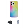 MARSİLYAN™- iPhone 15 Pro Kılıf Pusula Form - Siyah Joko Magic 5D Cam + Raze Metal Kamera Lens - LT