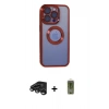 MARSİLYAN™- iPhone 15 Pro Kılıf Pusula Form - Siyah Joko Magic 5D Hayalet Cam + Titanyum Gri Raze Metal Kamera Lens