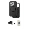 MARSİLYAN™- iPhone 15 Pro Kılıf Pusula Işık Koleksiyonu - Siyah Bilvis Hayalet Cam Ekran Koruyucu + Raze Metal Kamera Lens - GS
