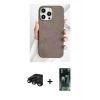 MARSİLYAN™- iPhone 15 Pro Kılıf Pusula Modern - Siyah 360 Mat Full Body Arka Koruyucu + Raze Metal Kamera Lens - SH