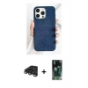 MARSİLYAN™- iPhone 15 Pro Kılıf Pusula Modern - Siyah 360 Mat Full Body Arka Koruyucu + Raze Metal Kamera Lens - TMGI