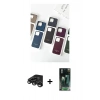 MARSİLYAN™- iPhone 15 Pro Kılıf Pusula Modern - Siyah 360 Mat Full Body Arka Koruyucu + Raze Metal Kamera Lens - TMGI