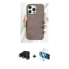 MARSİLYAN™- iPhone 15 Pro Kılıf Pusula Modern - Siyah 3D Antistatik Cam Ekran Koruyucu + Raze Metal Kamera Lens - SH