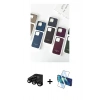 MARSİLYAN™- iPhone 15 Pro Kılıf Pusula Modern - Siyah 3D Antistatik Cam Ekran Koruyucu + Raze Metal Kamera Lens - SH