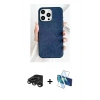 MARSİLYAN™- iPhone 15 Pro Kılıf Pusula Modern - Siyah 3D Antistatik Cam Ekran Koruyucu + Raze Metal Kamera Lens - TMGI