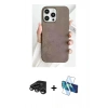 MARSİLYAN™- iPhone 15 Pro Kılıf Pusula Modern - Siyah 3D Antistatik Cam Ekran Koruyucu + Raze Metal Kamera Lens - TMGI