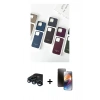 MARSİLYAN™- iPhone 15 Pro Kılıf Pusula Modern - Siyah 3D Antistatik Mat Seramik Nano Ekran Koruyucu + Raze Metal Kamera Lens - LT