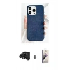 MARSİLYAN™- iPhone 15 Pro Kılıf Pusula Modern - Siyah Bilvis 3D Mat Cam Ekran Koruyucu + Siyah Raze Metal Kamera Lens