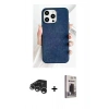 MARSİLYAN™- iPhone 15 Pro Kılıf Pusula Modern - Siyah Bilvis Hayalet Cam Ekran Koruyucu + Raze Metal Kamera Lens - GS