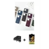 MARSİLYAN™- iPhone 15 Pro Kılıf Pusula Modern - Siyah Buffer Cam Ekran Koruyucu + Raze Metal Kamera Lens - GS