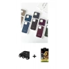 MARSİLYAN™- iPhone 15 Pro Kılıf Pusula Modern - Siyah Buffer Cam Ekran Koruyucu + Raze Metal Kamera Lens - SH