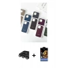 MARSİLYAN™- iPhone 15 Pro Kılıf Pusula Modern - Siyah Buffer Hayalet Cam Ekran Koruyucu + Raze Metal Kamera Lens - TMGI