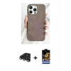 MARSİLYAN™- iPhone 15 Pro Kılıf Pusula Modern - Siyah Buffer Hayalet Cam Ekran Koruyucu + Raze Metal Kamera Lens - TMGI