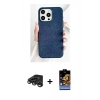 MARSİLYAN™- iPhone 15 Pro Kılıf Pusula Modern - Siyah Buffer Hayalet Cam Ekran Koruyucu + Raze Metal Kamera Lens - TMGI