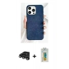 MARSİLYAN™- iPhone 15 Pro Kılıf Pusula Modern - Siyah Polymer Nano Ekran Koruyucu + Raze Metal Kamera Lens - TMGI