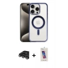 MARSİLYAN™- iPhone 15 Pro Kılıf Siluet Çizgi Serisi - Siyah Joko 5D Cam + Raze Metal Kamera Lens - TMGI