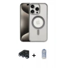 MARSİLYAN™- iPhone 15 Pro Kılıf Siluet Çizgi Serisi - Siyah Joko Magic 5D Cam + Raze Metal Kamera Lens - LT