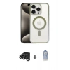 MARSİLYAN™- iPhone 15 Pro Kılıf Siluet Çizgi Serisi - Siyah Joko Magic 5D Cam + Raze Metal Kamera Lens - TMGI