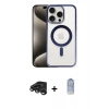 MARSİLYAN™- iPhone 15 Pro Kılıf Siluet Çizgi Serisi - Siyah Joko Magic 5D Cam + Raze Metal Kamera Lens - TMGI