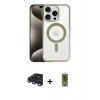 MARSİLYAN™- iPhone 15 Pro Kılıf Siluet Çizgi Serisi - Siyah Joko Magic 5D Hayalet Cam + Raze Metal Kamera Lens - LT