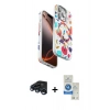 MARSİLYAN™- iPhone 15 Pro Kılıf Siluet Doku - Şeffaf Royal Nano Ekran Koruyucu + Raze Metal Kamera Lens - LT