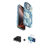 MARSİLYAN™- iPhone 15 Pro Kılıf Siluet Doku - Siyah 3D Antistatik Seramik Nano Ekran Koruyucu + Raze Metal Kamera Lens - SH